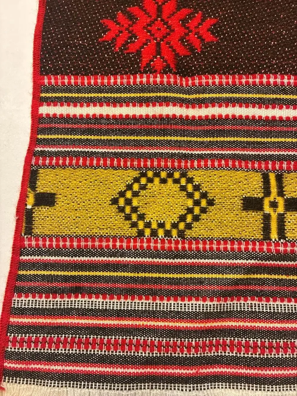 Handwoven Traditional Geometric Pattern Kilim Table Runner